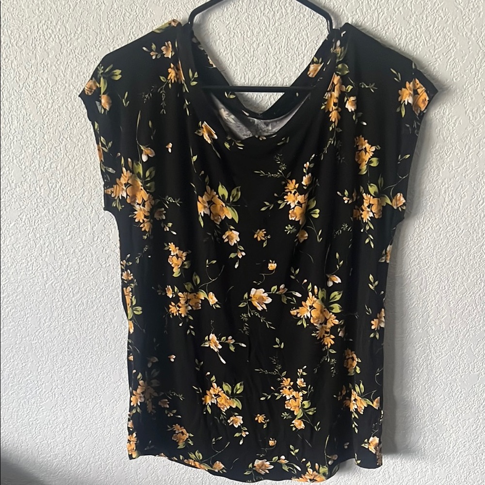 Floral Black Top for Women